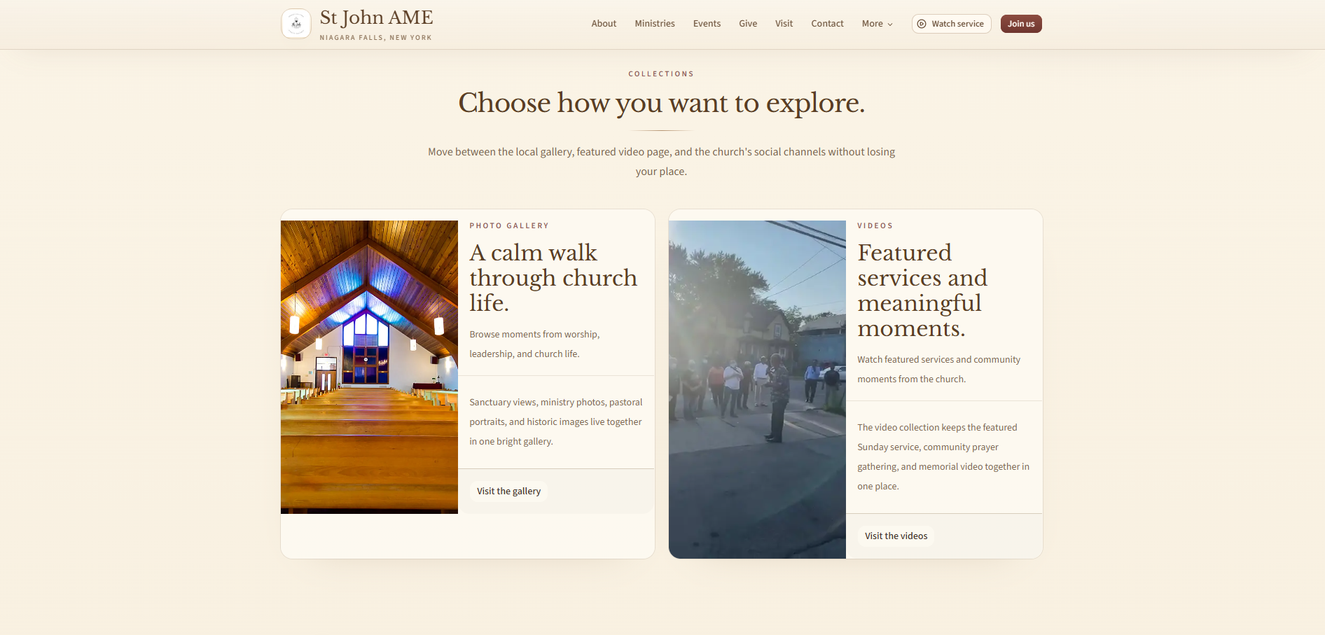 St. John AME Church collections and gallery section