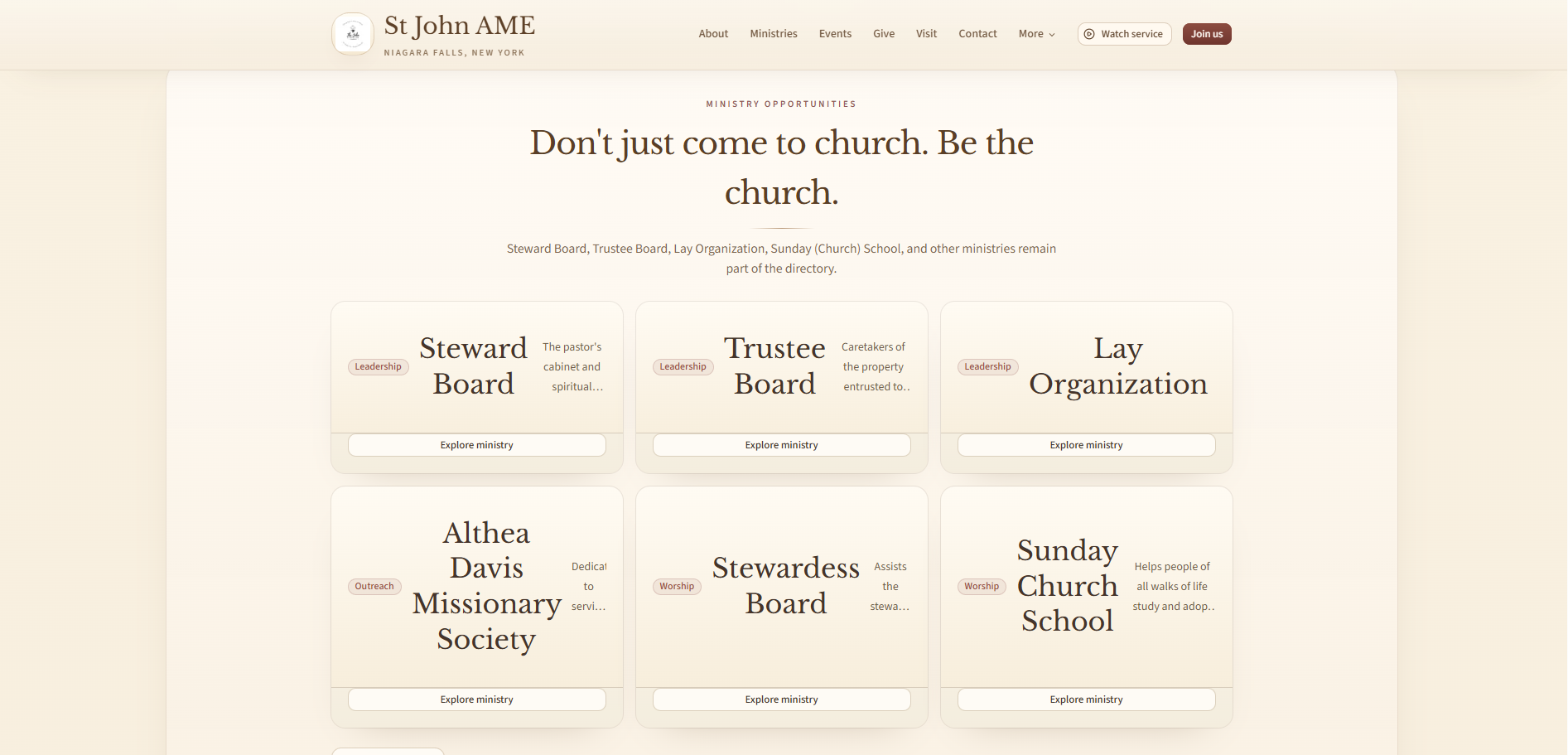 St. John AME Church ministries directory